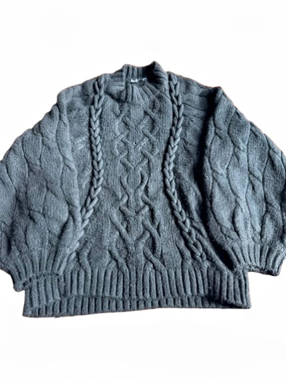 NASTY GAL Cable Knit Sweater in Black